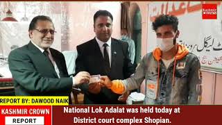 National Lok Adalat was held today at District court complex Shopian.