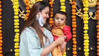 Anita Hassanandani With Her Kid Spotted For Ekta Kapoor Ganesh Festival