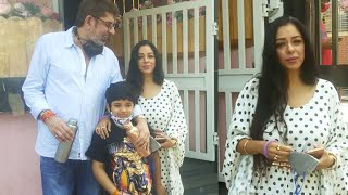 Anupama Rupali Ganguly With Family Spotted Pink Wasabi Outside At Juhu
