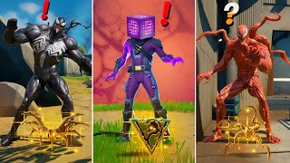 Fortnite All New Bosses, Vault Locations & Mythic Weapons, KeyCard Boss Carnage, Venom, Gold Cube