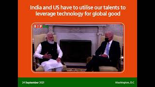 India and US have to utilise our talents to leverage technology for global good