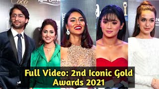 UNCUT: Erica Fernandes, Shivangi Joshi,Hina Khan,Shaheer & Surbhi Chandana At 2nd Iconic Gold Awards