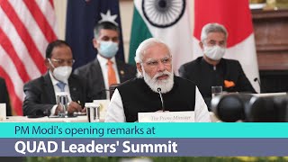 PM Modi's opening remarks at QUAD Leaders' Summit in Washington DC, USA | PMO