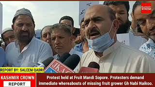 Protest held at Fruit Mandi Sopore.