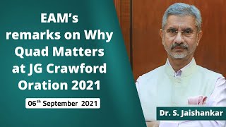 EAM’s remarks on Why Quad Matters at JG Crawford Oration 2021