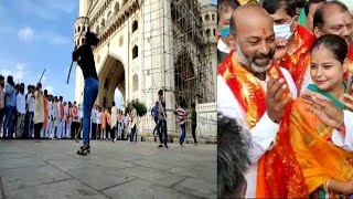 Charminar Par Phir Dhika BJP Ka Rang | Bandi Sanjay At Charminar | SACH NEWS |