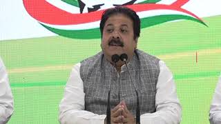 Congress Party briefing by Rajeev Shukla at AICC HQ
