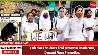 11th class Students hold protest in Bhaderwah,Demand Mass Promotion