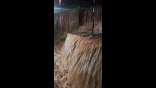 Waterfall like scenes at Pale in Sanquelim after heavy rain