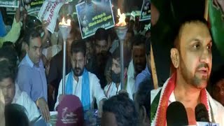Revanth Reddy Feroz Khan And Others At Candle March At Necklace Road | SACH NEWS |