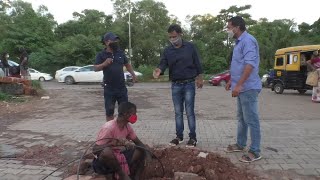 High Voltage Drama- Teleco companies employee arguing with local over road digging