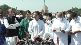 Congress Party delegation addresses the media after meeting with Hon'ble President
