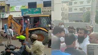 Public VS Officers | Road Widening At Attapur Road | Hyderabad Sach News |