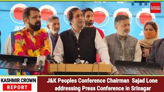 J&K Peoples Conference Chairman Sajad Lone addressing Press Conference in Srinagar