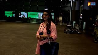 Akshara Singh & Paritosh Tripathi Spotted Airport Arrival