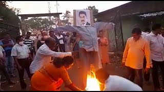 Kiran Kandolkar's effigy burnt by Pirna locals for comparing Shree Shantadurga with Mamata!