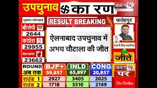 Big Breaking: अभय चौटाला ने जीता ऐलनाबाद उपचुनाव का रण, 6739 वोटों से दर्ज की जीत