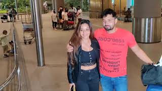 MonaLisa With Husband Vikrant Spotted At Mumbai Airport