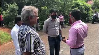 Tense situation at Velsao. Angry villagers stop survey by railway contractor in private land!