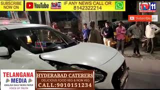 SWIFT CAR HIT DEVIDER, LADY WITH MINOR INJURIES CREATED SCENE ON SPOT UNDER CHADARGHAT PS LIMITS