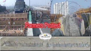 Farmers Protest: Ghazipur Border पर दिल्ली पुलिस ने सड़क पर कील और बैरिकेड लगाकर किया एरिया सील
