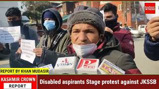 Disabled aspirants Stage protest against JKSSB