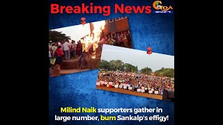 Milind Naik supporters gather in large number, burn Sankalp's effigy!
