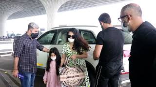 MS Dhoni With Family Spotted At Airport Departure