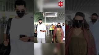 Neha Dhupia spotted with Angad Bedi at the airport #shorts