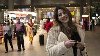 Nikki Tamboli Spotted Mumbai Airport Arrival
