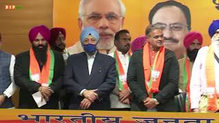 Several prominent personalities from Punjab join the BJP at the party headquarters in Delhi