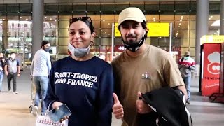 Piyush Bhagat With GF Shazia Samji Spotted At Mumbai Airport Arrival