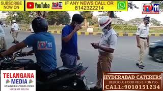 TRAFFIC POLICE SPECIAL DRIVE ON WITH OUT NUMBER PLATES PENDING CHALLANS WITH OUT MASK AT SAIFABAD