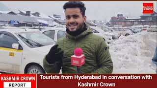 Tourists from Hyderabad in conversation with Kashmir Crown