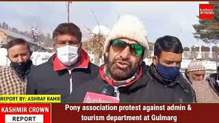 Pony association protest against admin & tourism department at Gulmarg