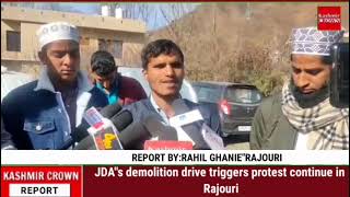 JDA"s demolition drive triggers protest continue in Rajouri