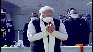 PM Shri Narendra Modi pays homage to Mahatma Gandhi on his Punyatithi.