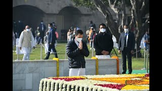Shri Rahul Gandhi pays floral tribute to the father of our nation, Mahatma Gandhi at Rajghat