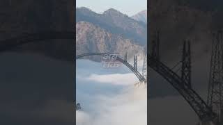 Spectacular views ... The world's tallest railway bridge is taking shape in Jammu and Kashmir