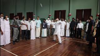 Shri Rahul Gandhi enjoys a game of badminton at the new indoor stadium in Areekode, Malappuram