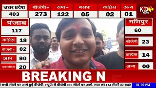 Gorakhpur सांसद Ravi Kishan को समर्थकों ने गाना सुना कर जीत की बधाई दी | UP Election Result 2022