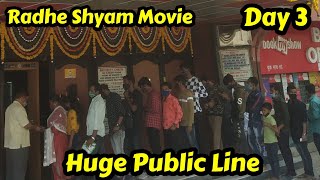 Radhe Shyam Movie Huge Public Line For Day 3 First Show At Gaiety Galaxy Theatre In Mumbai