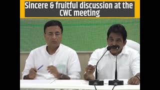 Congress Working Committee Briefing by Shri KC Venugopal at AICC HQ
