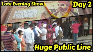 Bachchhan Paandey Movie Huge Public Line Day 2 For Late Evening Show At Gaiety Galaxy Theatre
