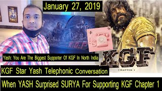 BollywoodCrazies SURYA Telephonic Conversation With PanIndia Superstar  YASH For KGFChapter1 Success