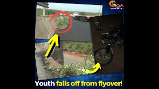 Youth fall off the flyover with bike! Lack of side rails causes accident at Merces
