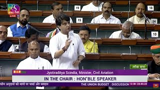 Min. Jyotiraditya Scindia's Reply on Demands for Grants of the Civil Aviation Ministry in Lok Sabha.