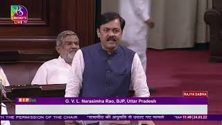 Shri G. V. L. Narasimha Rao on matters raised with the permission of the chair in Rajya Sabha.