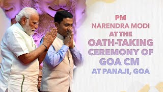 PM Narendra Modi at the oath-taking ceremony of Goa CM at Panaji, Goa