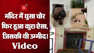 मंदिर की दीवार में छेद कर अंदर घुसा चोर, फिर जो हुआ उसकी नहीं थी उम्मीद | देखें Viral Video